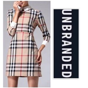 UNBRANDED Tartan Plaid Collared Mini Dress